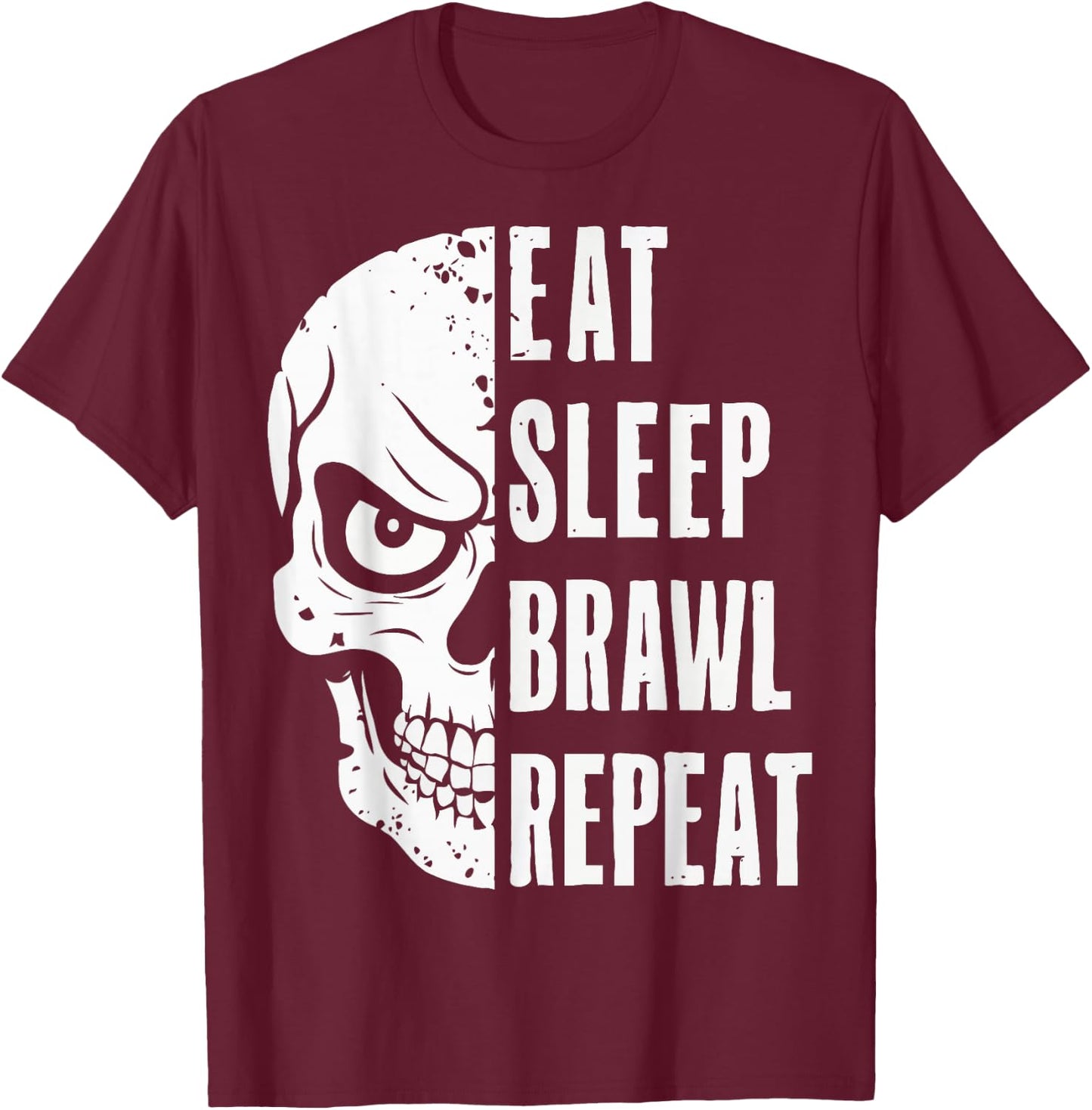 Eat Sleep Brawl Repeat Funny Video Gamer Gaming T-Shirt - T-Shirt | Maroon