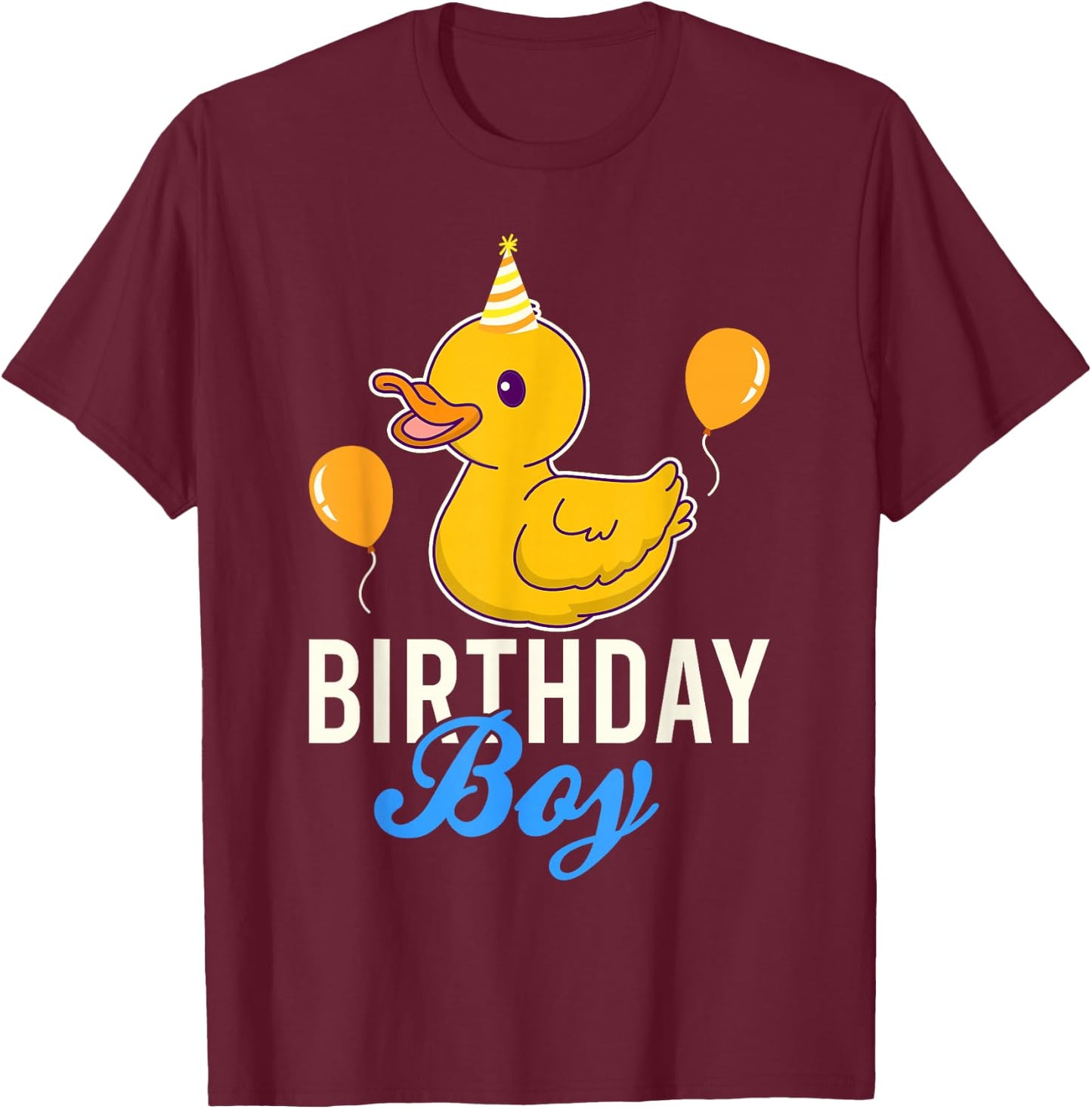 Cute Birthday Boy Duck T-Shirt - T-Shirt | Maroon