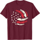 Patriotic Volleyball Gift Volleyball Team American Flag T-Shirt - T-Shirt | Maroon