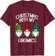 Gnome Family Christmas Shirt Women Men Buffalo Plaid T-Shirt - T-Shirt | Maroon