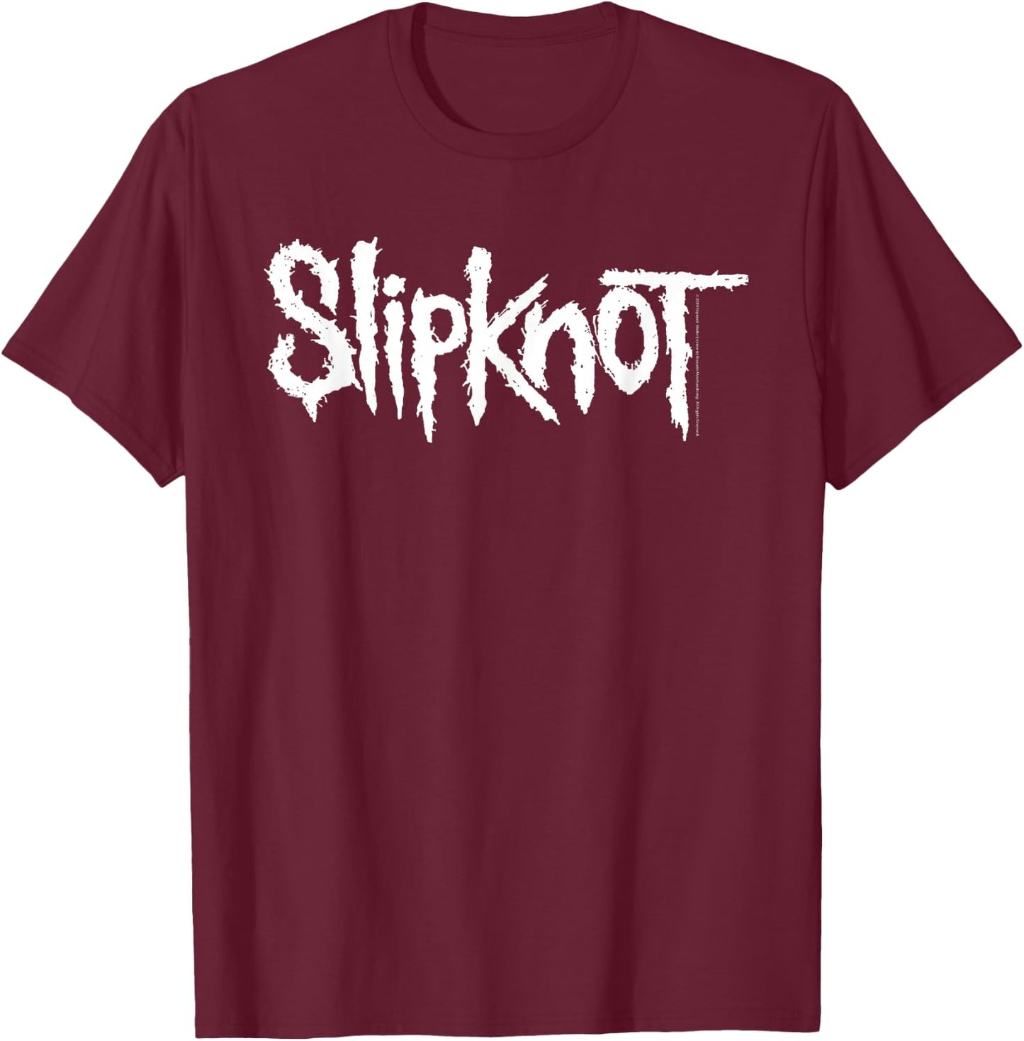 Slipknot Offizielles Logo - Herren, Kinder - Schwarz - Kurzarm - S - Klassische Passform - Einfarbig - Musik - Band-Fans, Klassisch T-Shirt - T-Shirt | Maroon