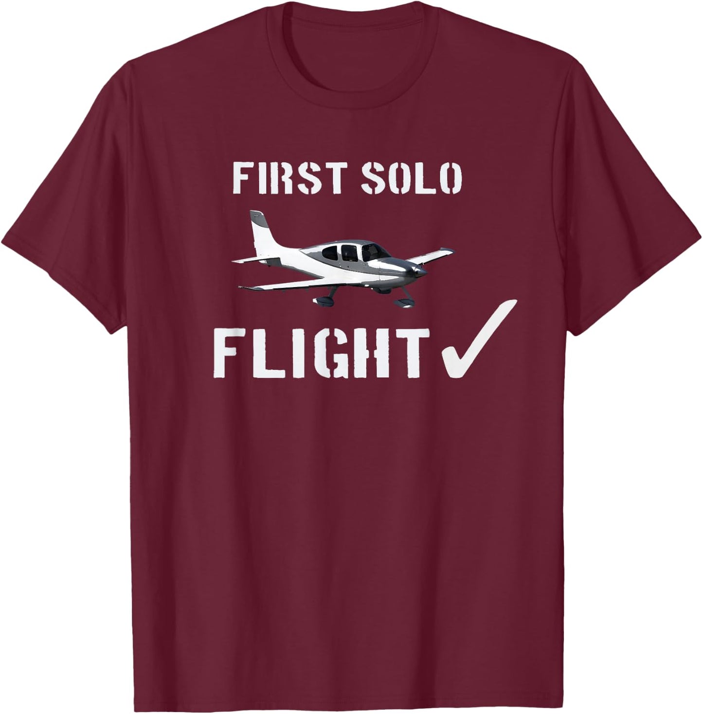 First Solo Flight T shirt New Pilot Gift T-Shirt - T-Shirt | Maroon