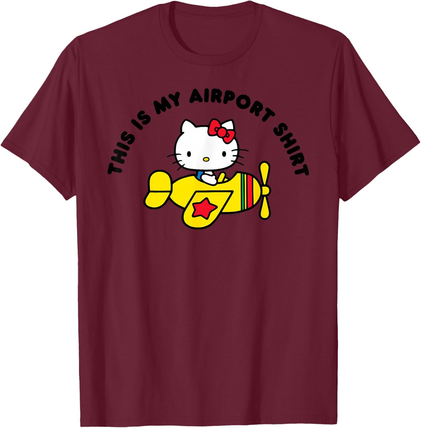 Hello Kitty This is my Airport Shirt T-Shirt - T-Shirt | Maroon