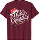 Merry Christmas Lights Red Santa Hat Xmas Family Men Women T-Shirt - T-Shirt | Maroon