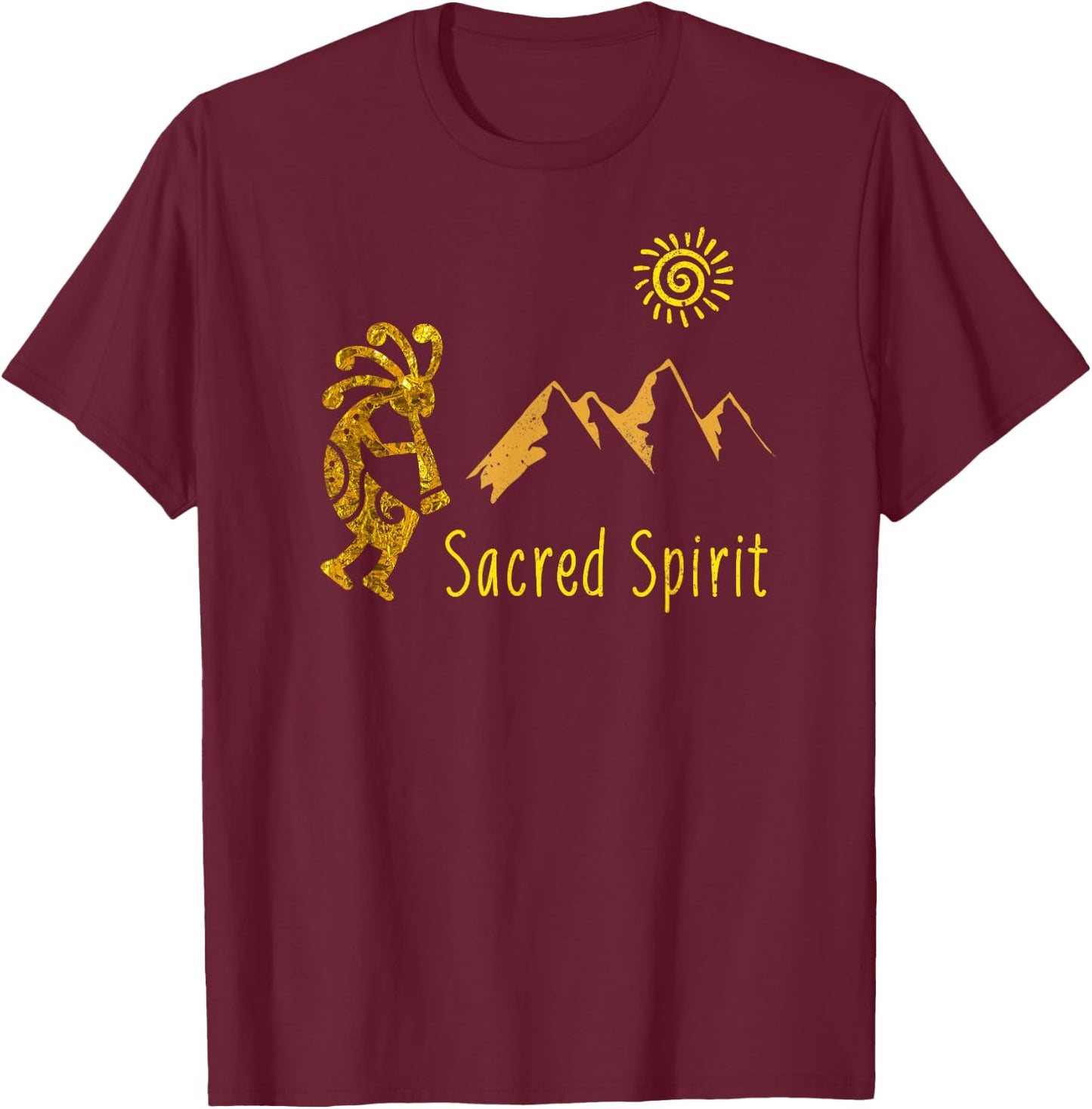 Sacred Spirit Shirts With Spiritual Kokopelli Flute Player T-Shirt - T-Shirt | Maroon