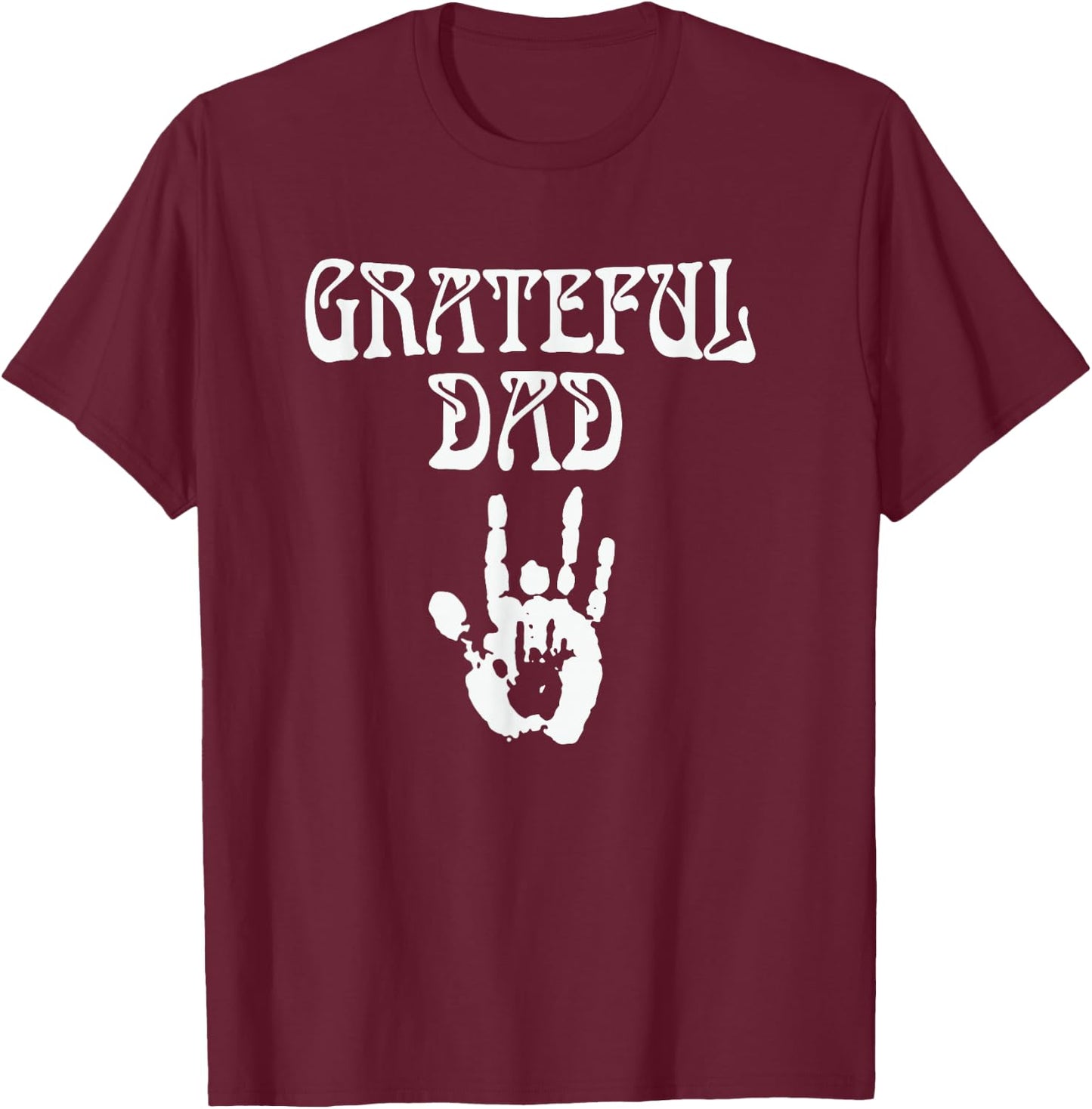 Dad Retro Distressed Grateful Dad Funny T-Shirt - T-Shirt | Maroon