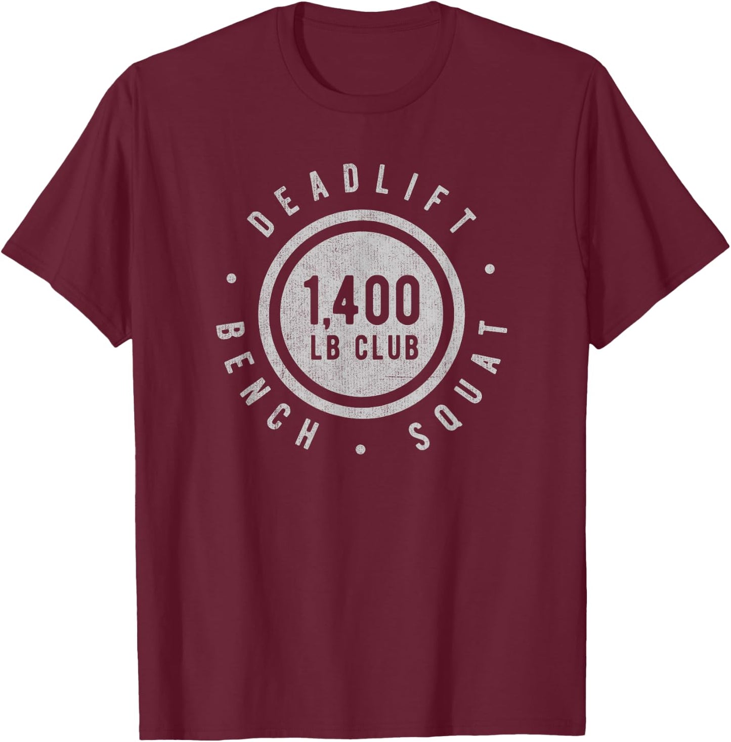 Elite 1,400lb Club Powerlifting Gym Strong Novelty T-Shirt - T-Shirt | Maroon