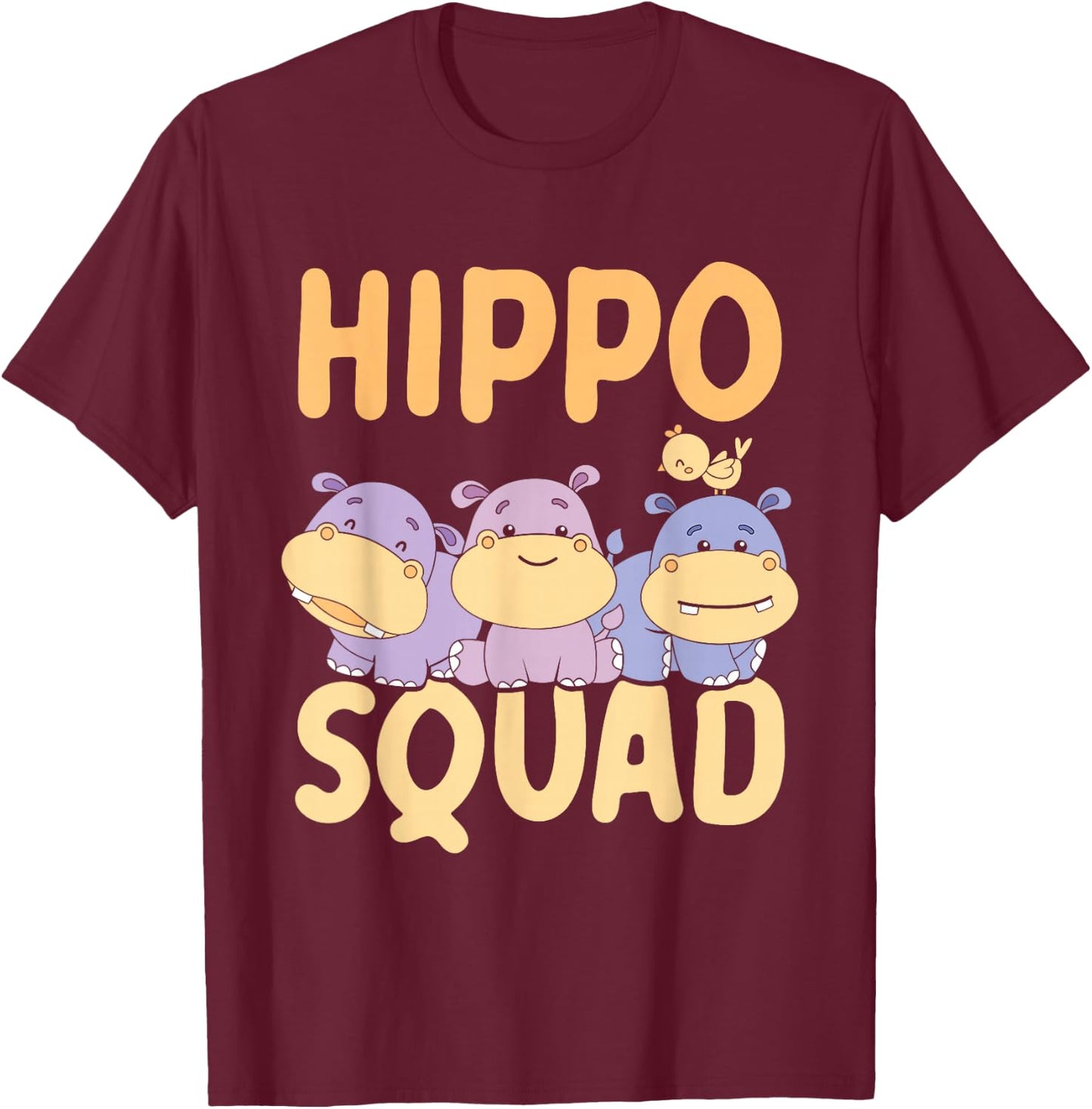 Hippo Squad Hippo Hippopotamus Hippos Hippos T-Shirt - T-Shirt | Maroon
