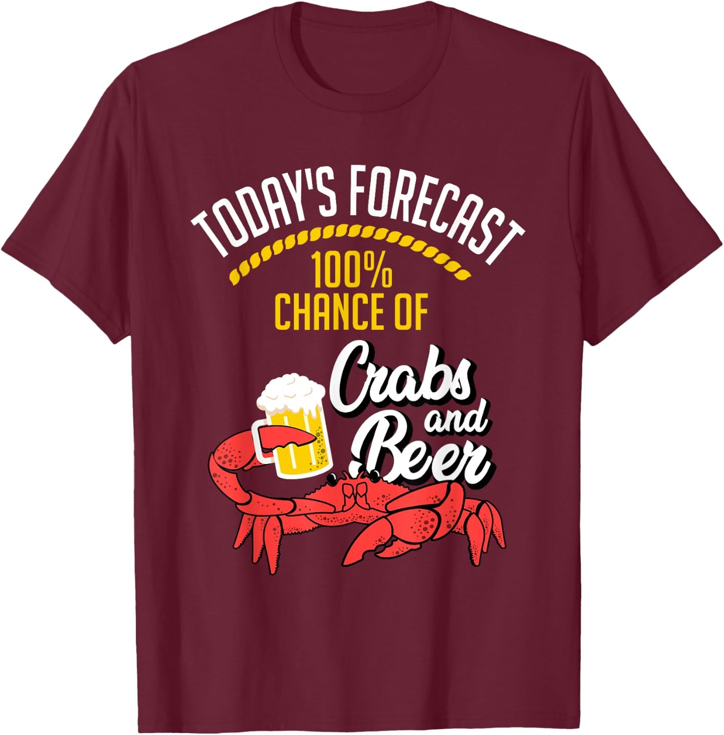 Crabs and Beer Chesapeake Blue Crab Shirt Crabbing Men Women T-Shirt - T-Shirt | Maroon