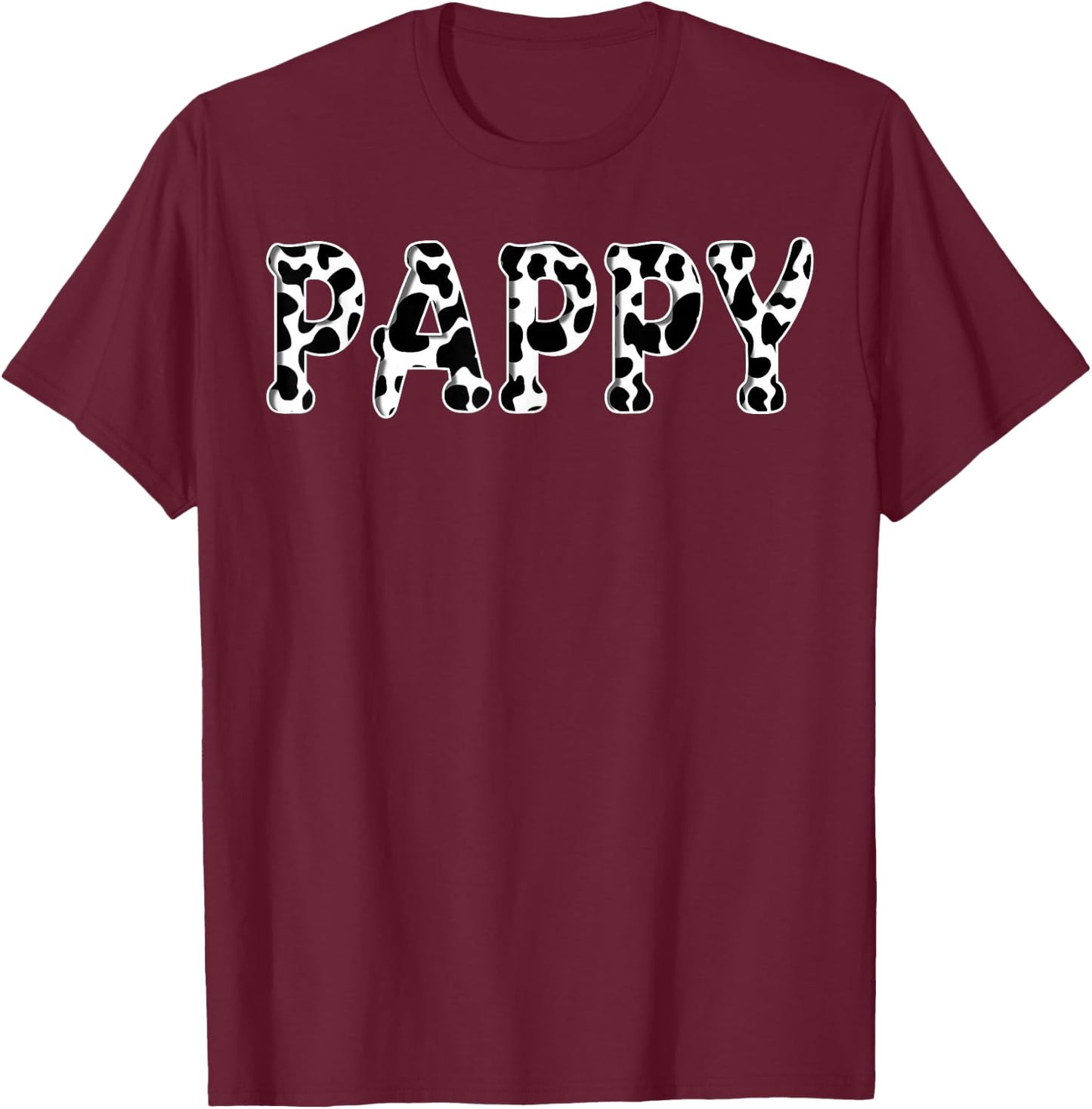 Cow Pappy Birthday Family Matching Girl Boy Farm Birthday T-Shirt - T-Shirt | Maroon
