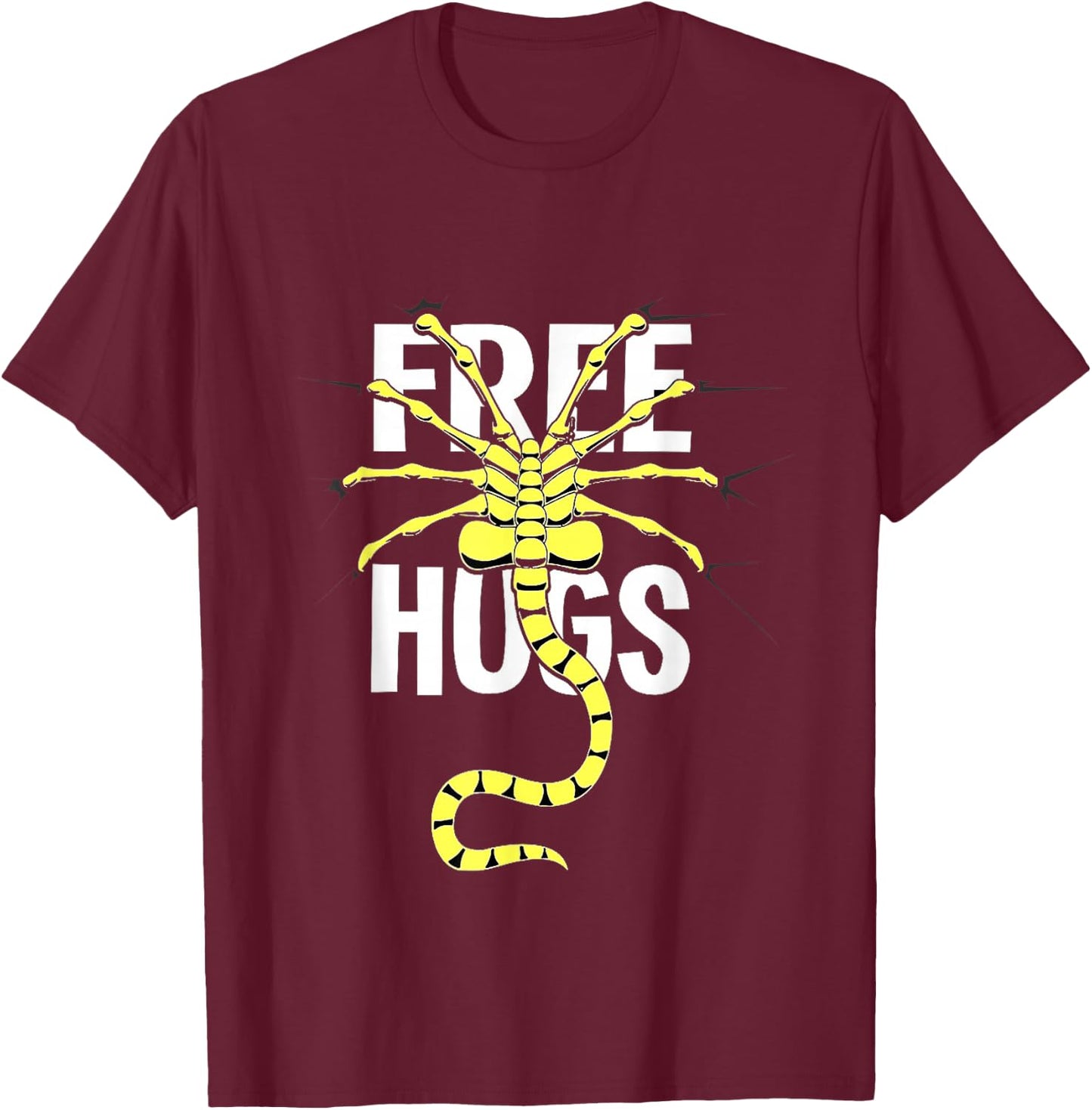 Free Hugs Alien T-Shirt - T-Shirt | Maroon