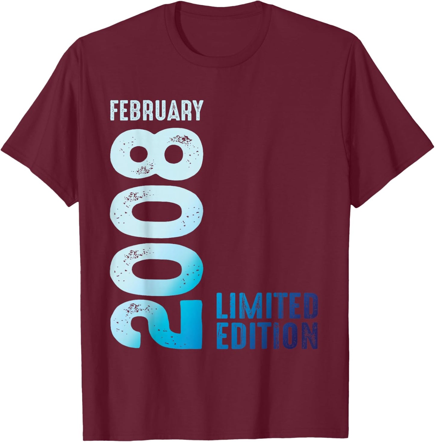 Limited Edition 2008 February 2008 T-Shirt - T-Shirt | Maroon