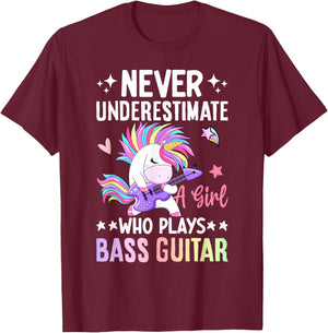 A Girl Who Plays Bass Guitar Bass Player Bassist T-Shirt - T-Shirt | Maroon