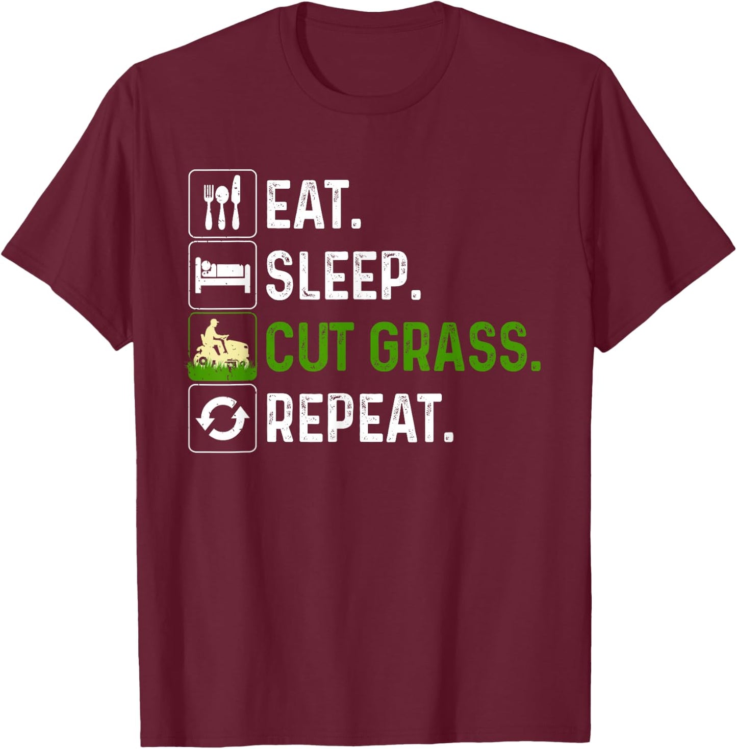 Funny Lawn Mowing Art Women Grass Cutting Landscaper T-Shirt - T-Shirt | Maroon
