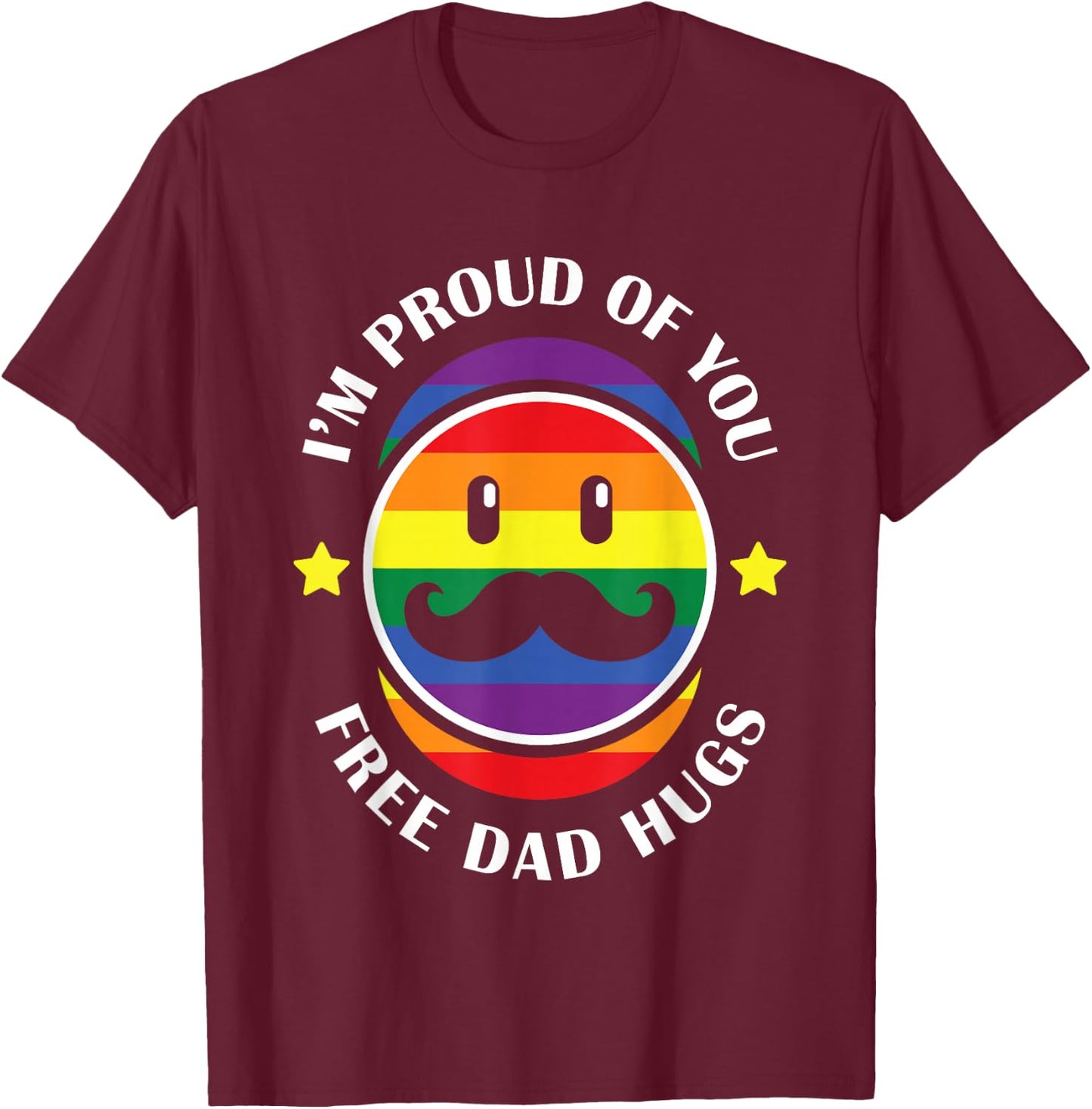 Gay Pride Proud Dad LGBT Parent Father’s Day T-Shirt - T-Shirt | Maroon