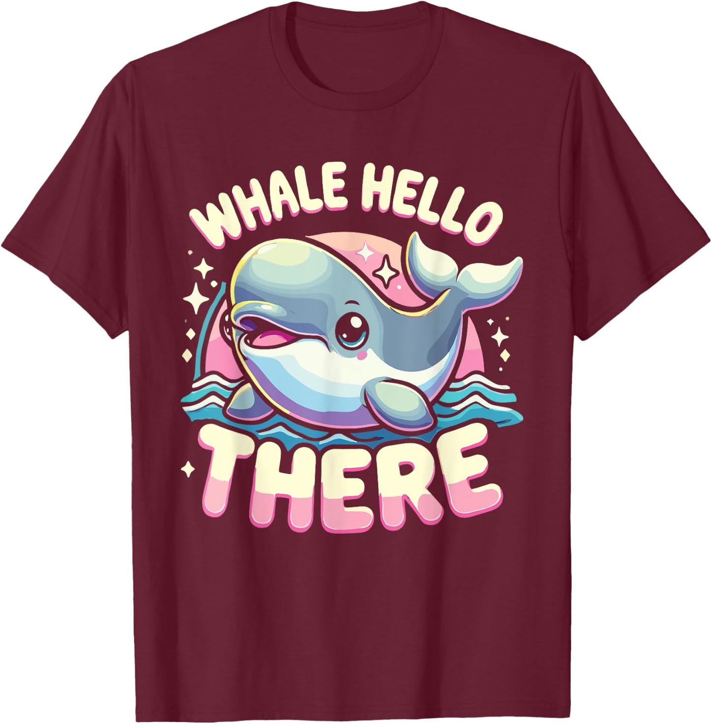 Beluga Whale Whale Hello There T-Shirt - T-Shirt | Maroon