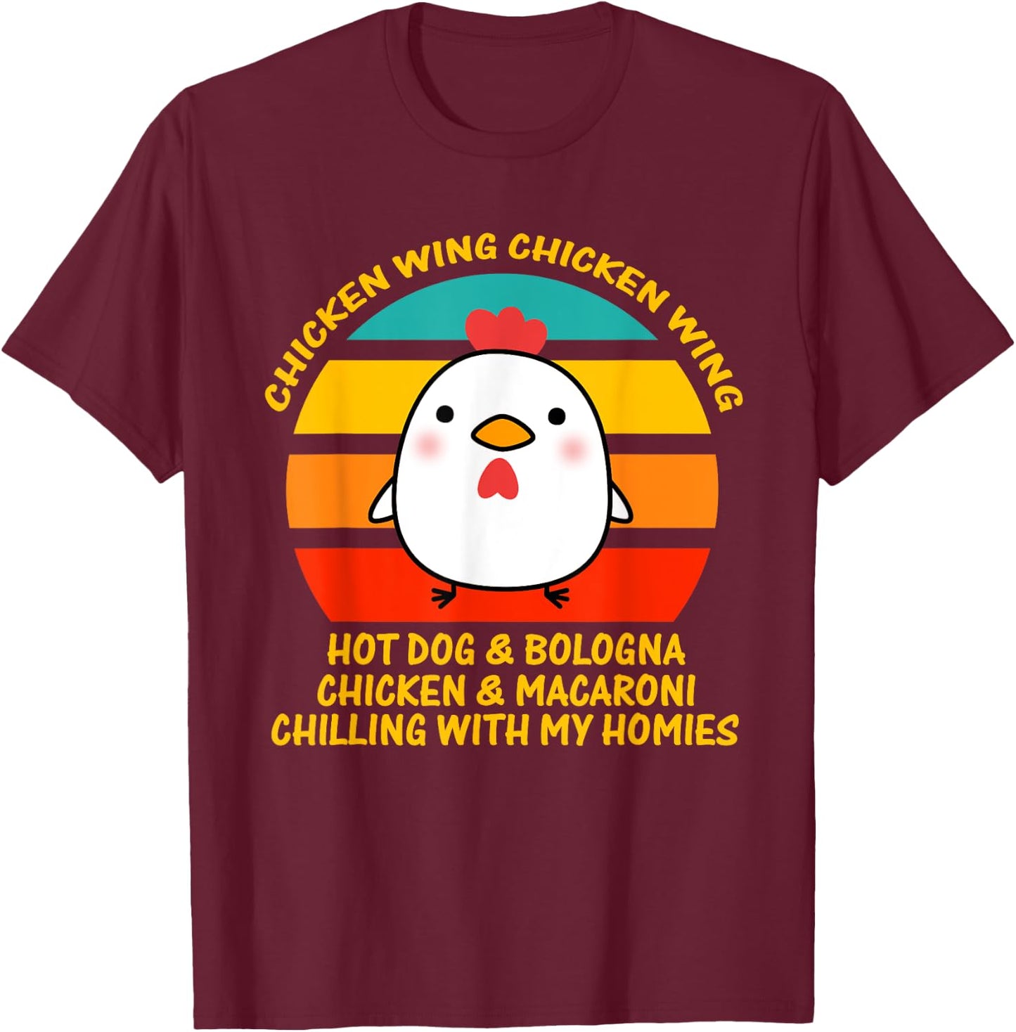 Chicken Wing Chicken Wing Hot Dog and Bologna Kids Toddlers T-Shirt - T-Shirt | Maroon