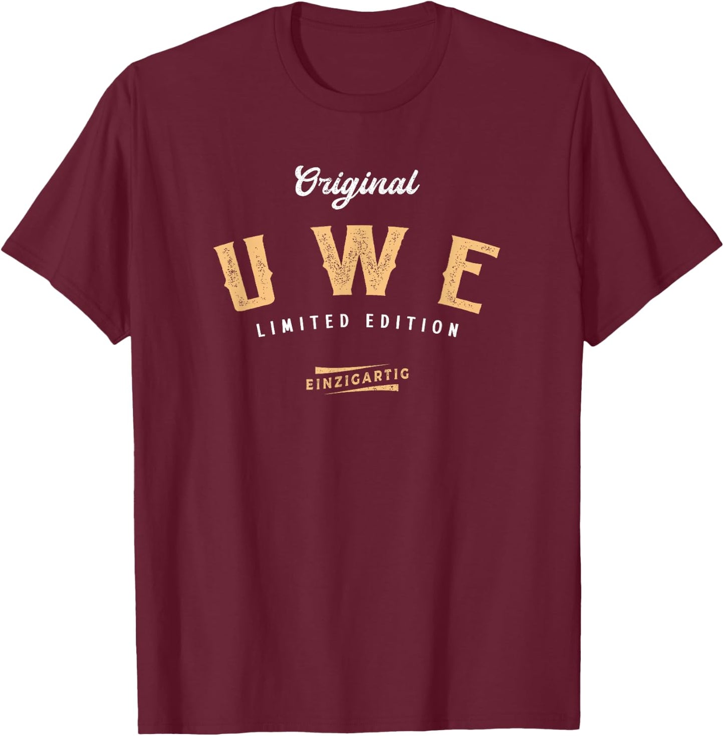 Lustige Geschenke für Uwe Uwe Limited Edition , Herren, Schwarz, S, Cartoon, Kurzarm, Klassische Passform, U-Boot-Ausschnitt, Klein T-Shirt - T-Shirt | Maroon