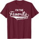 Grandparents By Design Company I'm The Favorite Grandchild Funny Gift T-Shirt - T-Shirt | Maroon