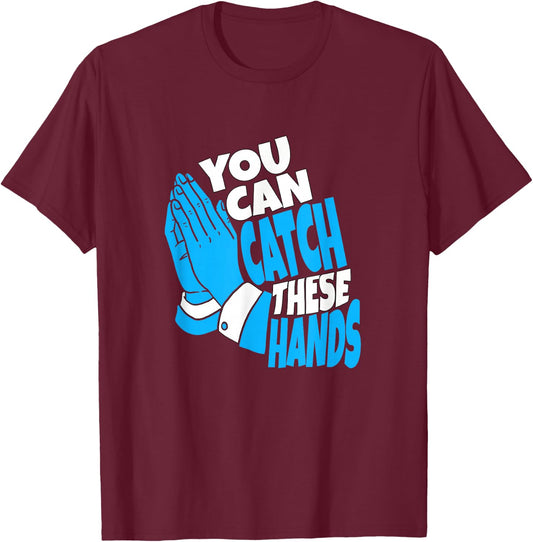 Blue Color Catch Hands Blue Graphic T-Shirt - T-Shirt | Maroon