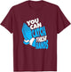 Blue Color Catch Hands Blue Graphic T-Shirt - T-Shirt | Maroon