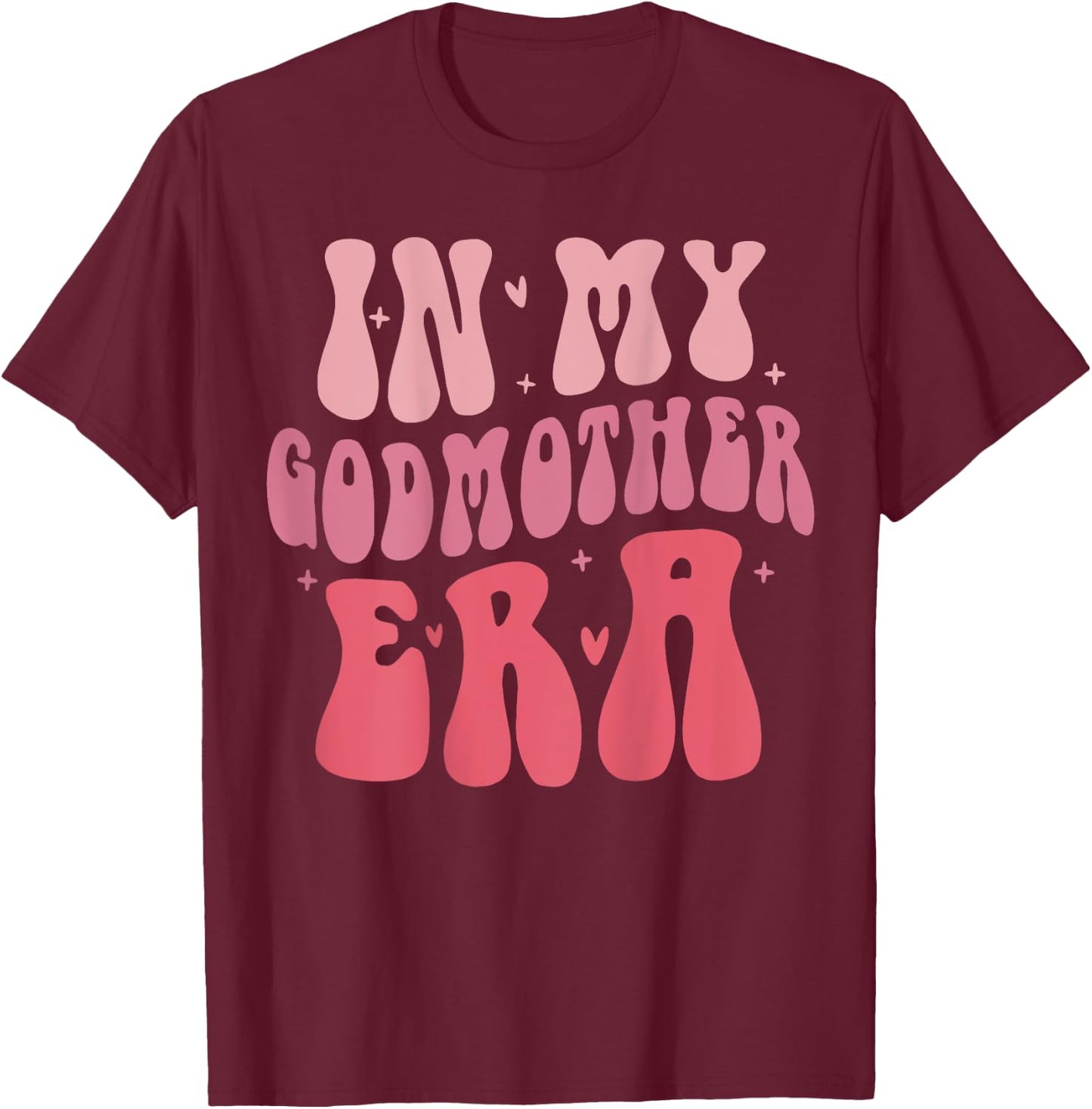 Groovy Retro In My Godmother Era, Godmama (On Back) T-Shirt - T-Shirt | Maroon