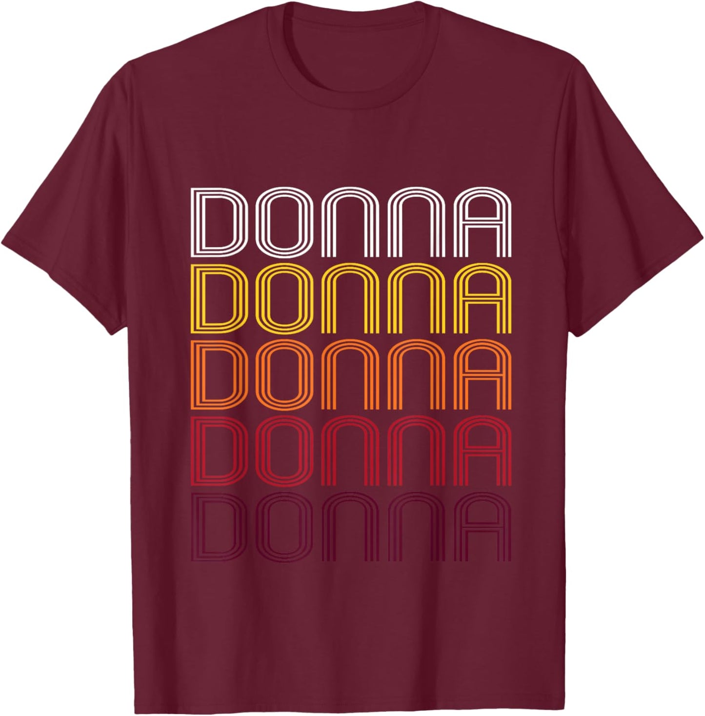 Donna Retro Wordmark Pattern - Vintage Style T-Shirt - T-Shirt | Maroon