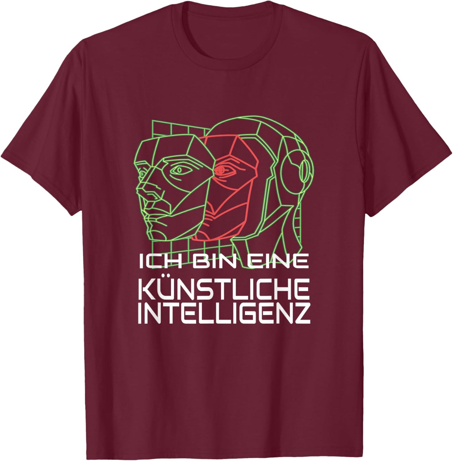 Robot Costume Artificial Intelligence AI Technology Carnival , black T-Shirt - T-Shirt | Maroon
