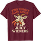 This Throat Goat Loves Juicy Wieners Funny Animal Humor T-Shirt - T-Shirt | Maroon