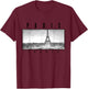 Paris Eiffel Tower Skyline Vintage Souvenir France T-Shirt - T-Shirt | Maroon