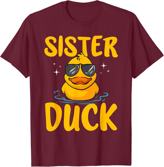 Rubber Duckies Sister Duck Rubber Duck T-Shirt - T-Shirt | Maroon