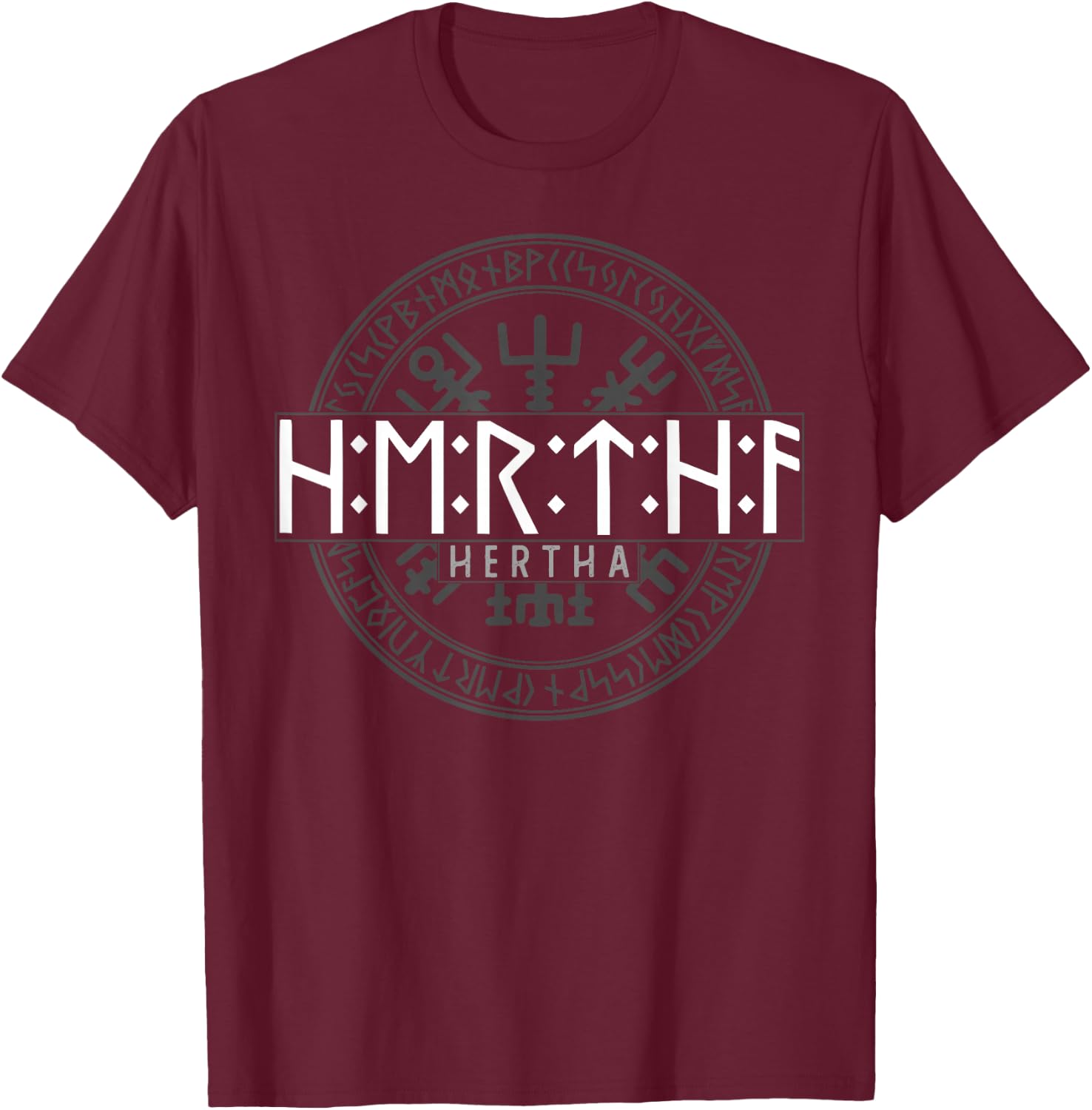 Hertha in Futhark Runes Viking , black T-Shirt - T-Shirt | Maroon