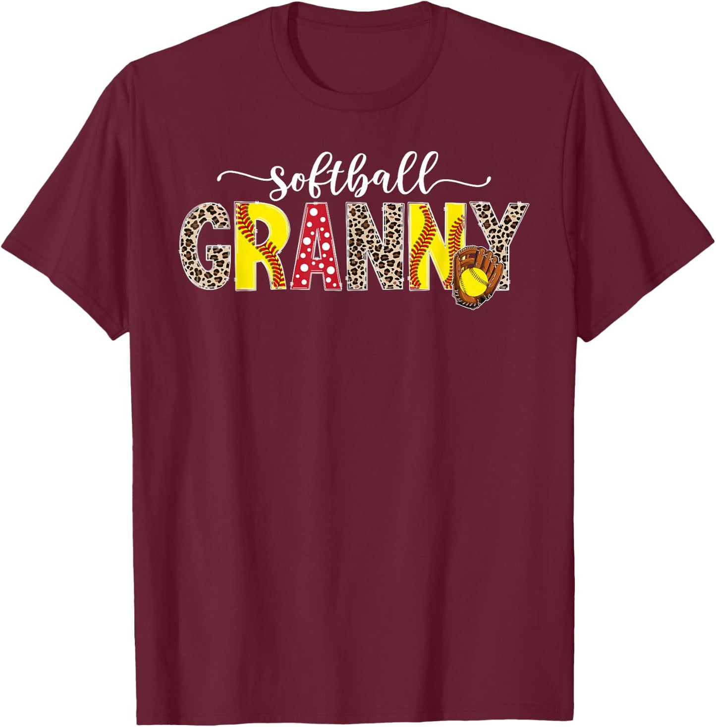 Softball Granny of A Softball Player Granny T-Shirt - T-Shirt | Maroon