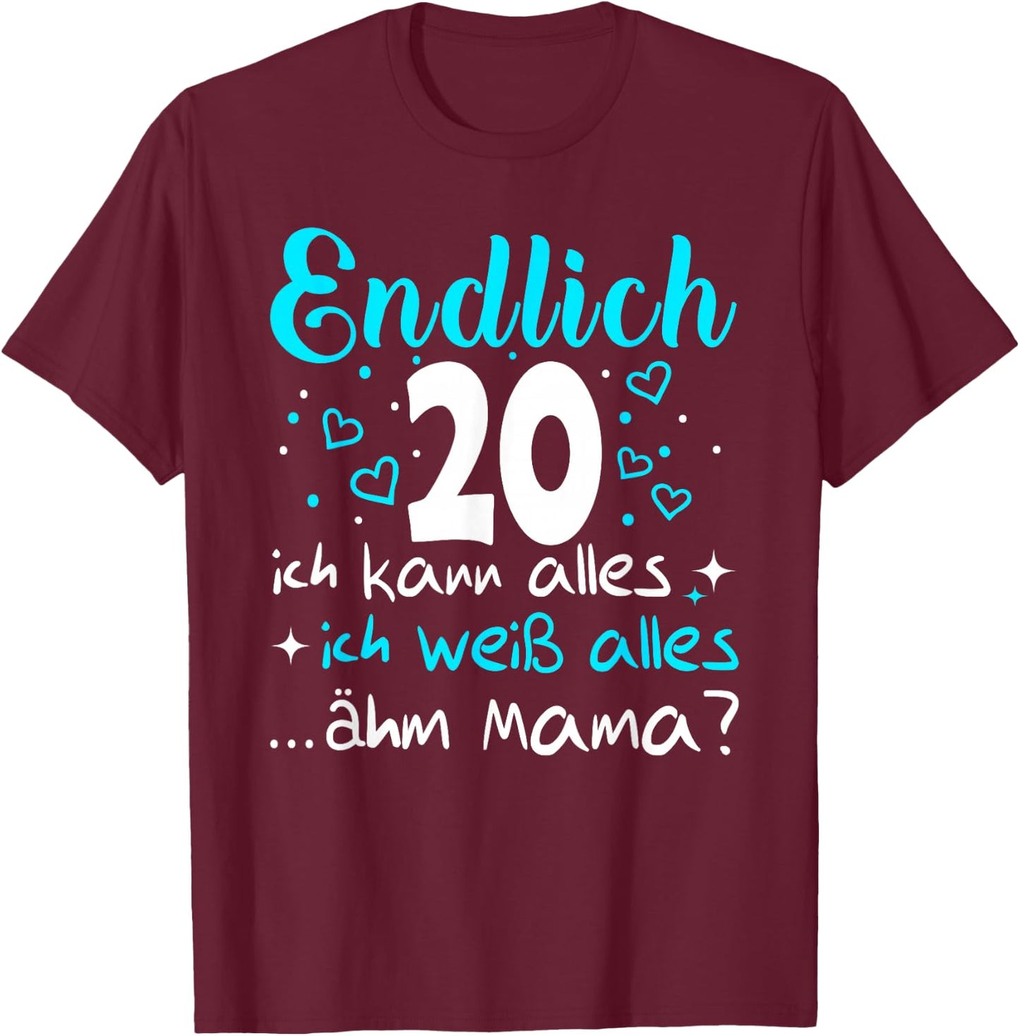 20th Birthday Girl Woman Daughter Finally 20 Years Women's , black T-Shirt - T-Shirt | Maroon