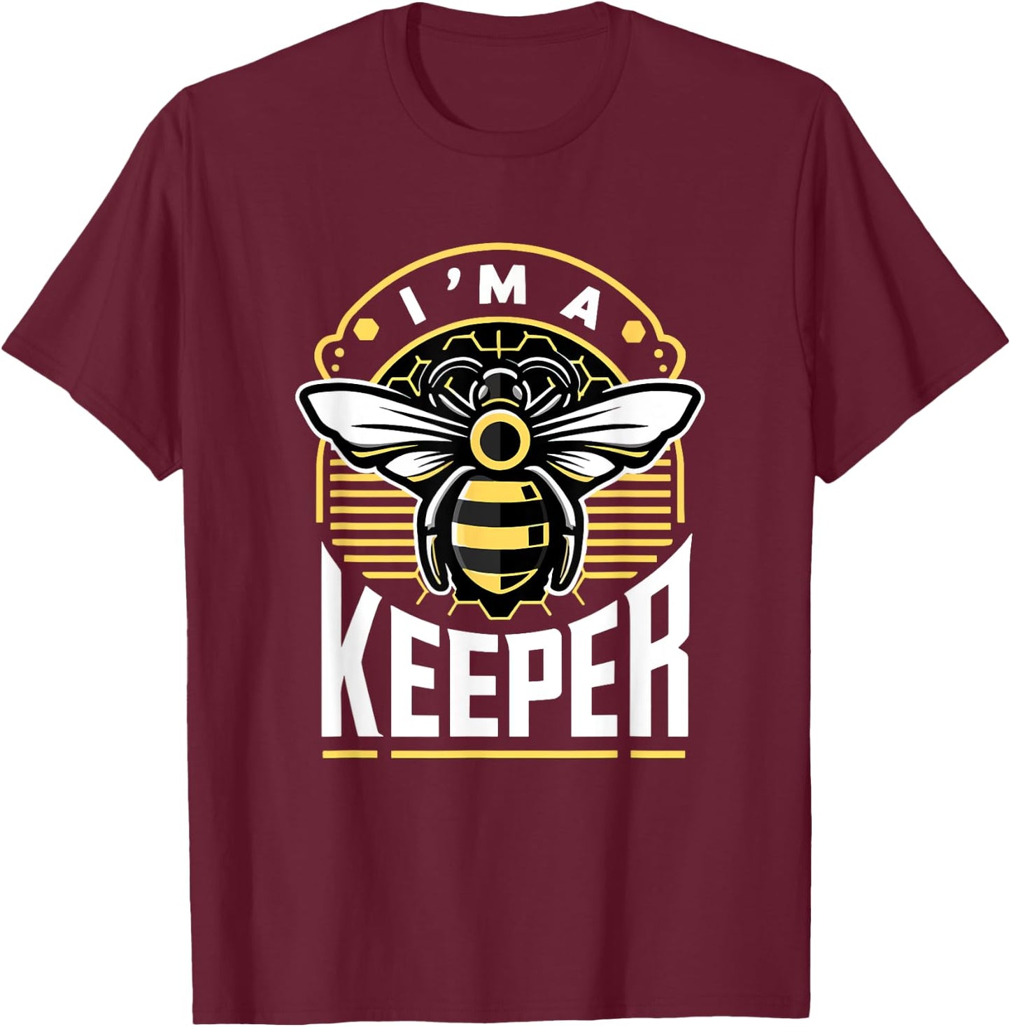 I Am A Keeper Beekeeper Beekeeping Hive Cute Bees Retro T-Shirt - T-Shirt | Maroon