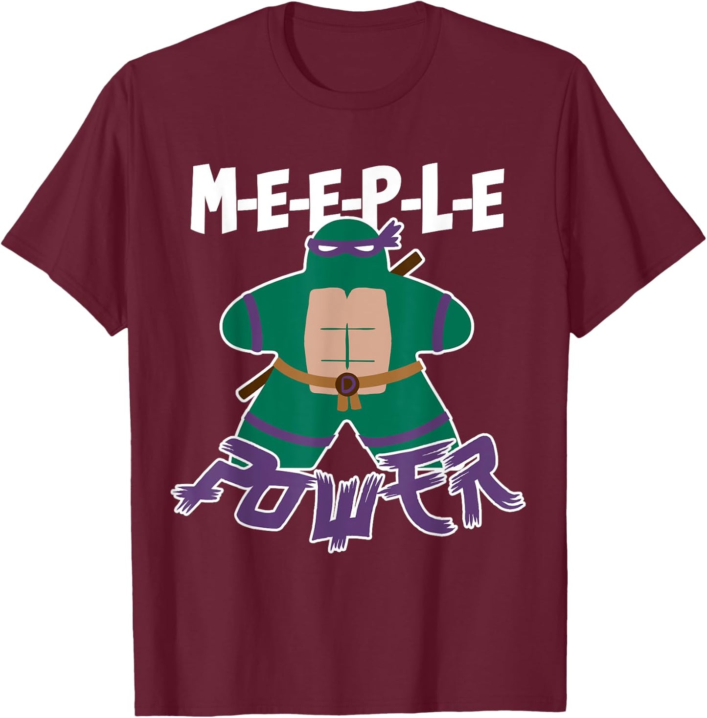 Meeple Power Turtles Cartoon Board Games Adults 80s Retro T-Shirt - T-Shirt | Maroon