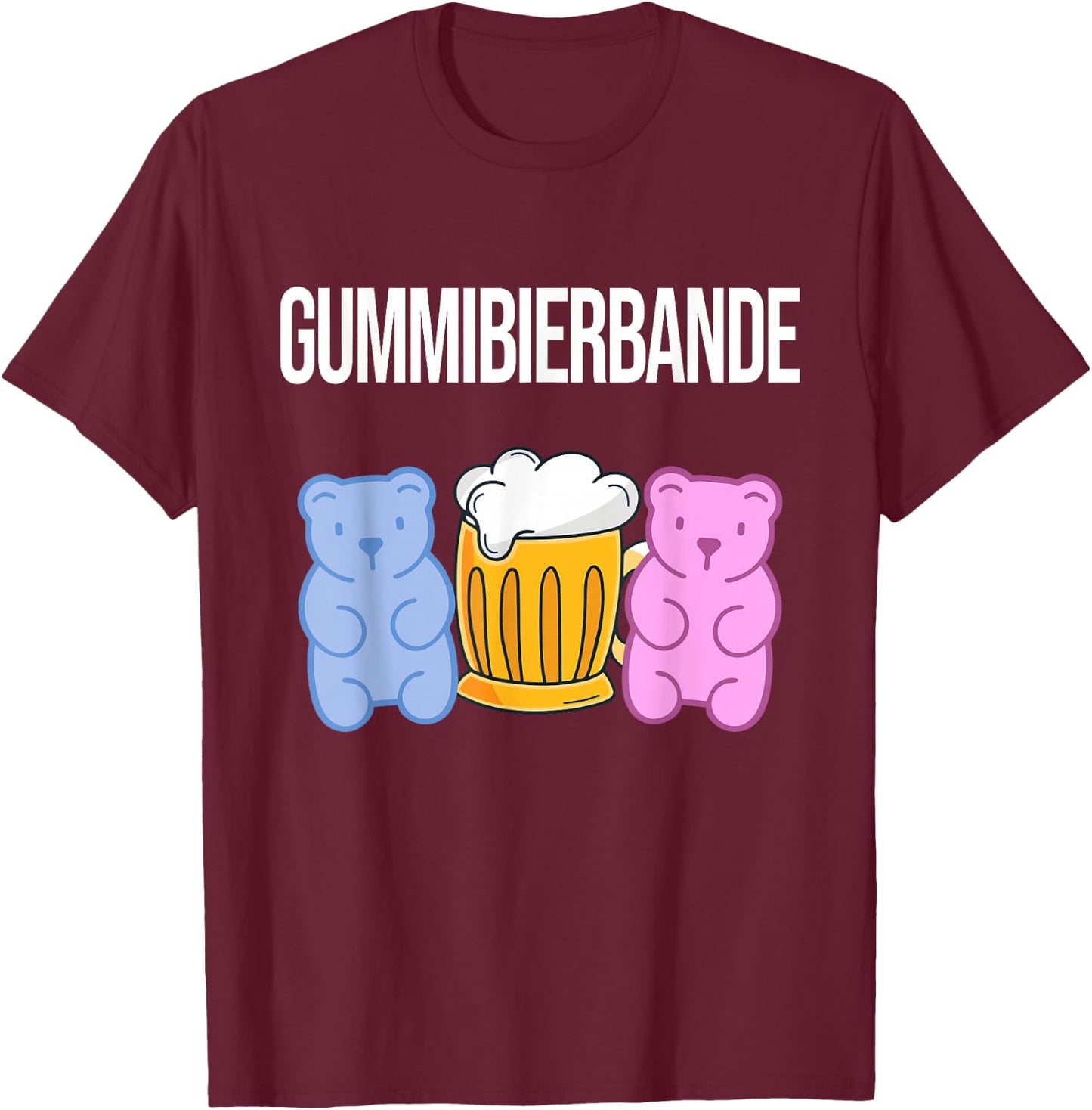 Gummibierbande - lustiges Sauf Party Urlaub Malle Gruppen T-Shirt - T-Shirt | Maroon