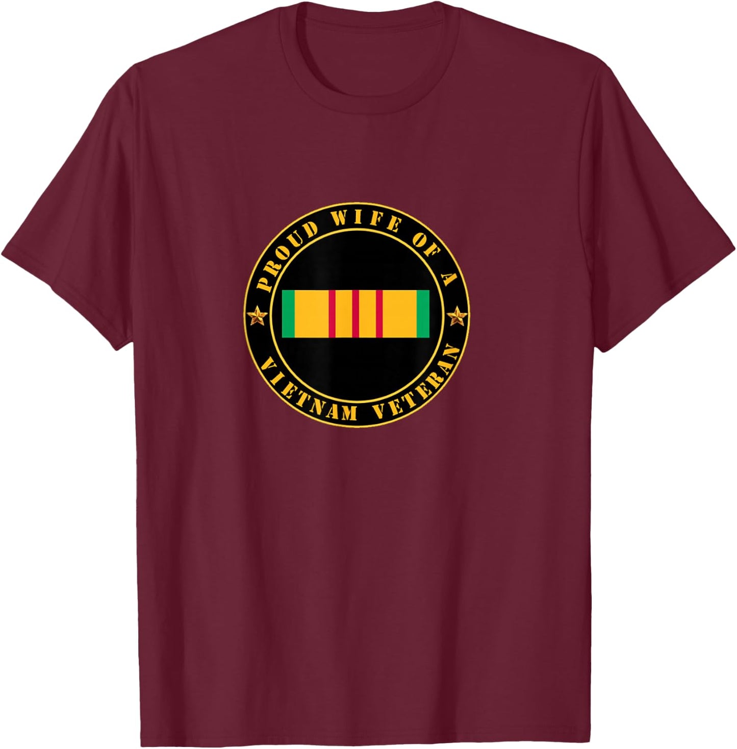 Proud Wife of a Vietnam Veteran orange agent dd214 veterans T-Shirt - T-Shirt | Maroon