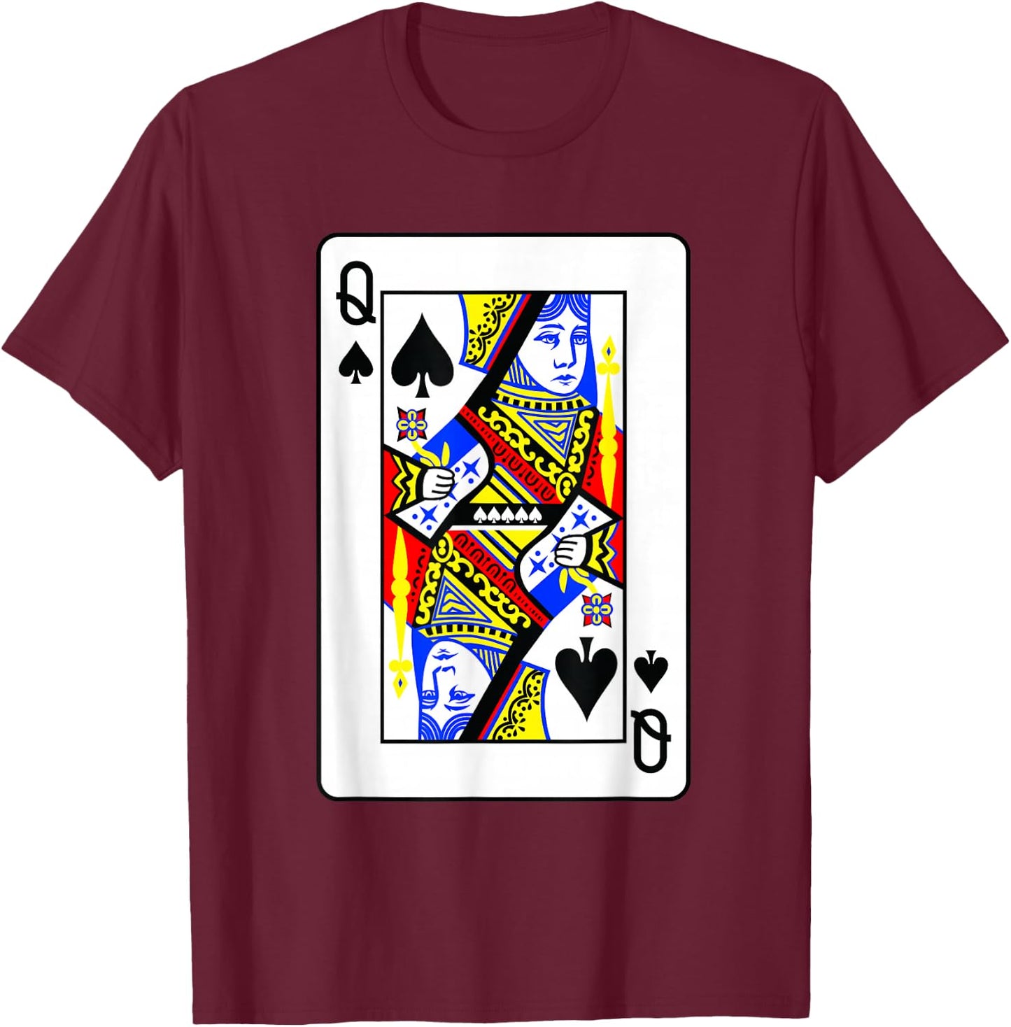 Pik-Women's Poker Card Games Playing Cards Black Jack , black T-Shirt - T-Shirt | Maroon