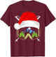 Skiing Christmas Santa Apparel Kids Snowboard Pajama T-Shirt - T-Shirt | Maroon