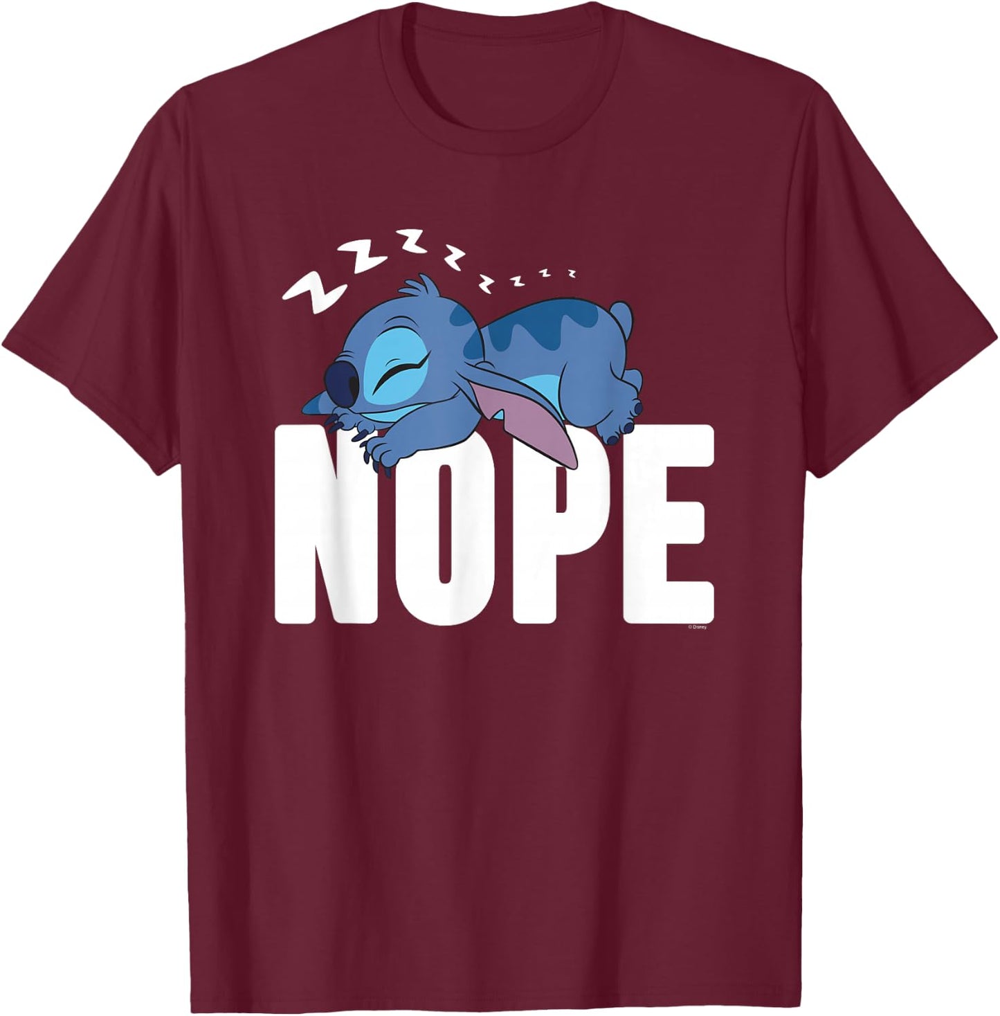 Lilo And Stitch Nope Nightdress , black T-Shirt - T-Shirt | Maroon