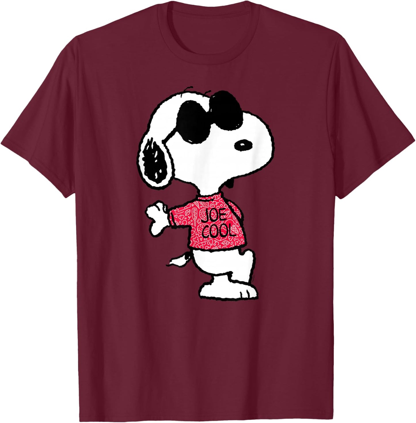 Peanuts Joe Cool Pattern , blue T-Shirt - T-Shirt | Maroon