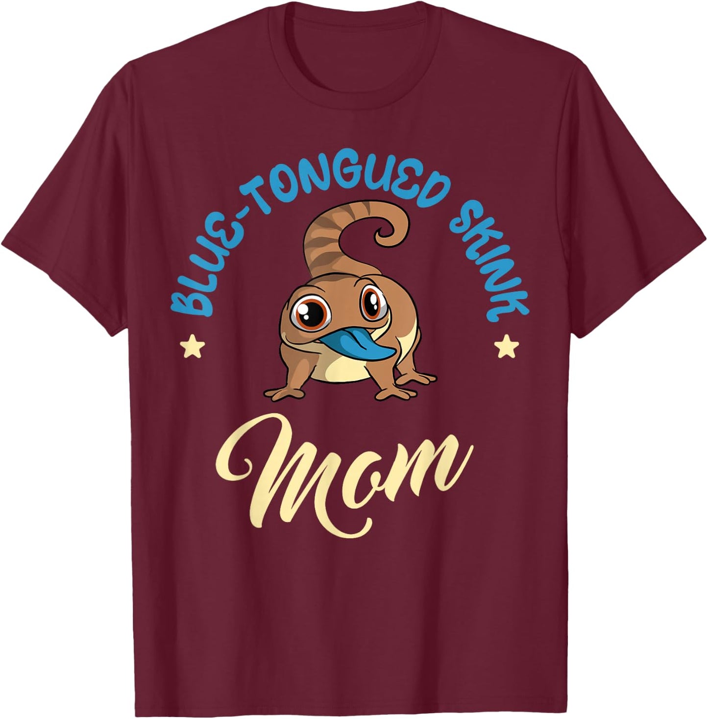 Blue-Tongued Skink Mom Sleepy Lizard Reptile Mother's Day T-Shirt - T-Shirt | Maroon