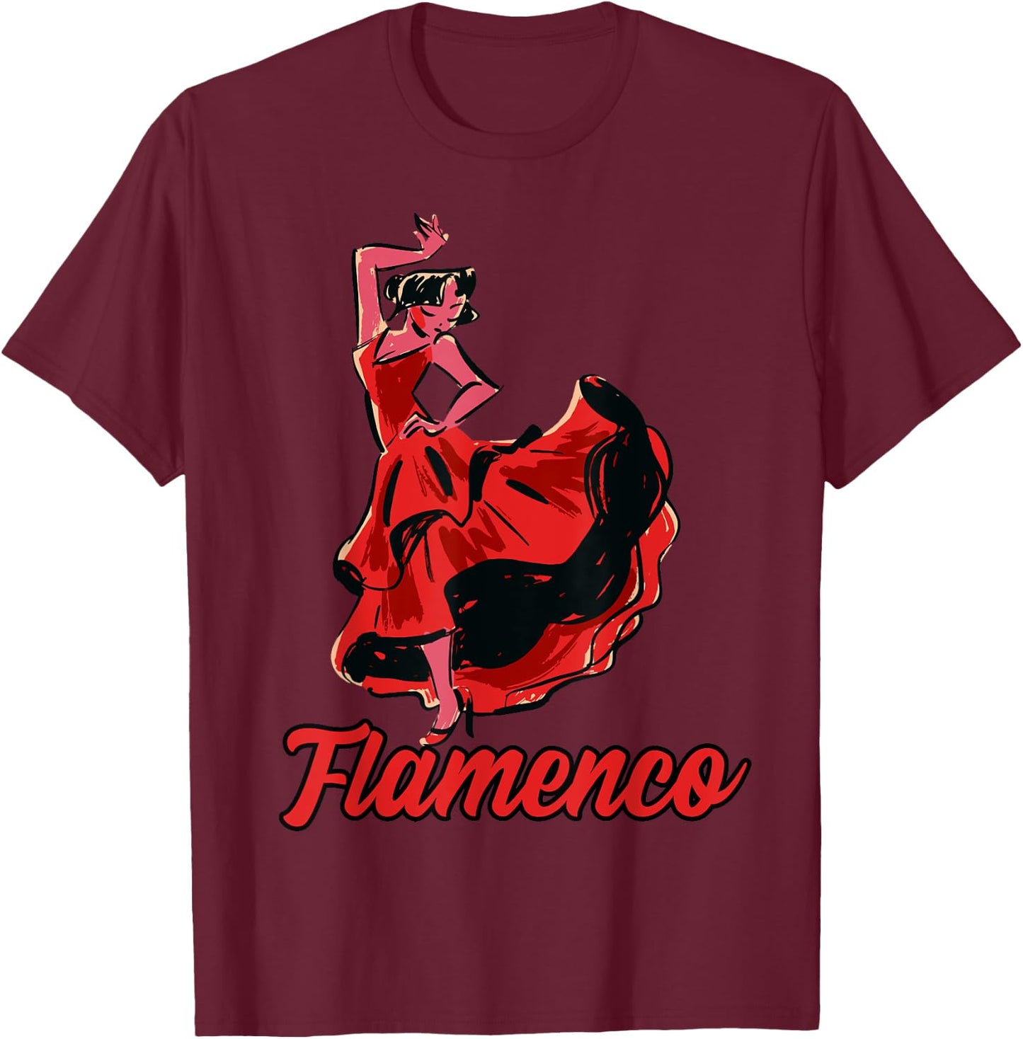 Flamenco Dancer, Flamenco , Flamenco T-Shirt - T-Shirt | Maroon