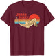 Vintage Sunset Zebra Shark T-Shirt - T-Shirt | Maroon