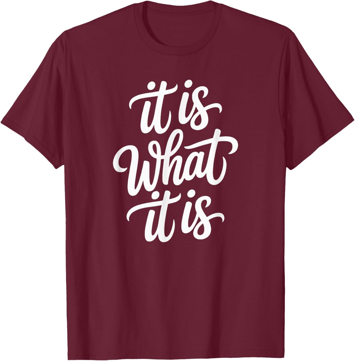 Lustiger Denglisch Spruch It is What It is T-Shirt - T-Shirt | Maroon