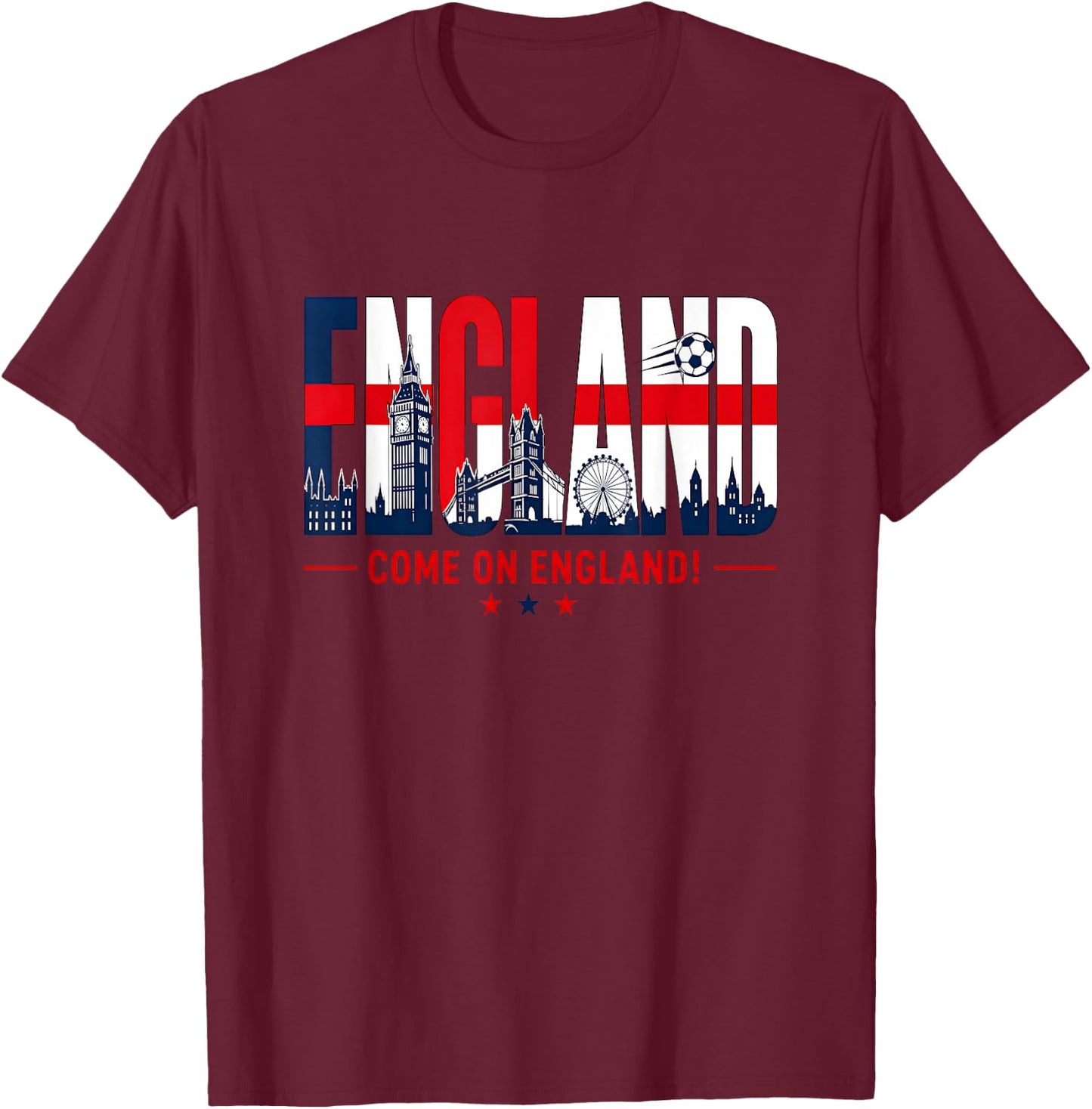 England Soccer Come Again England Football 2026 Fußball T-Shirt - T-Shirt | Maroon
