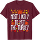 Most Likely To Pet The Turkey Family Matching Thanksgiving T-Shirt - T-Shirt | Maroon