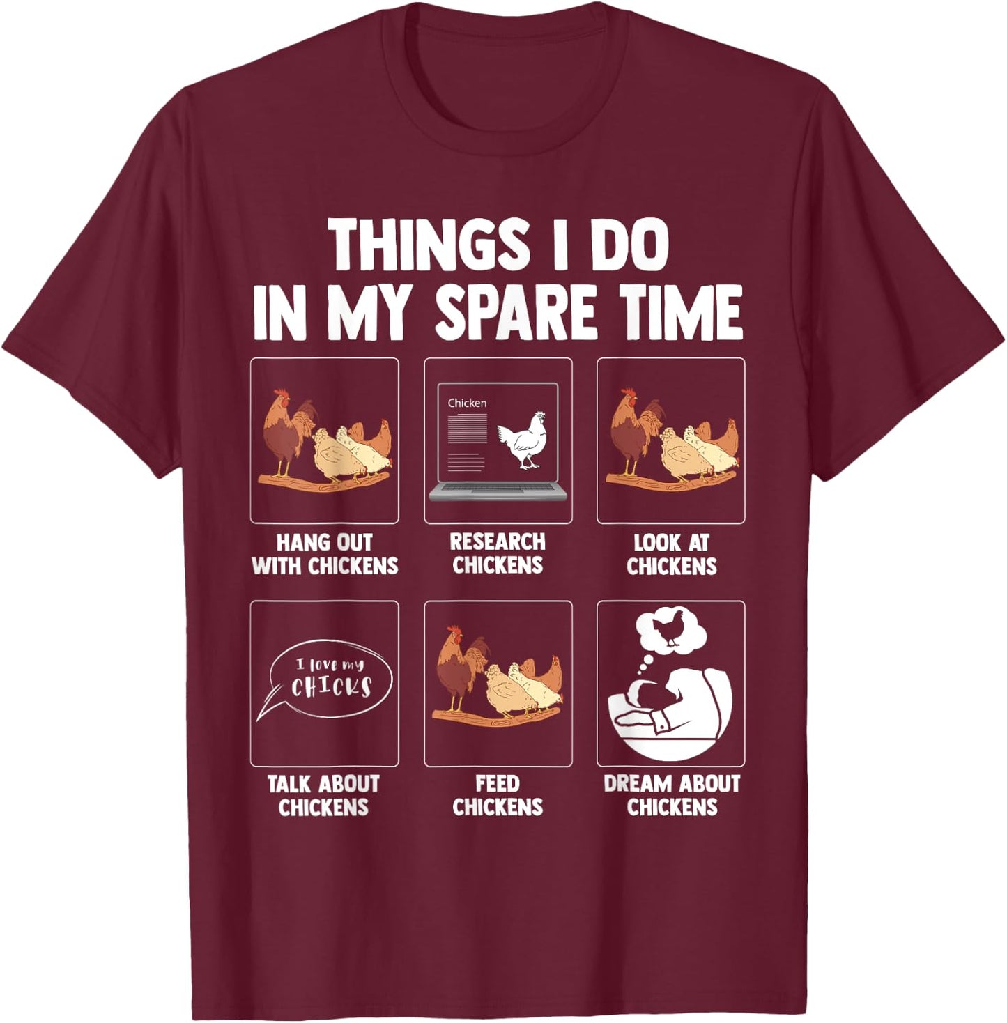 Funny Chicken Apparel For chicken lovers Men & Women T-Shirt - T-Shirt | Maroon