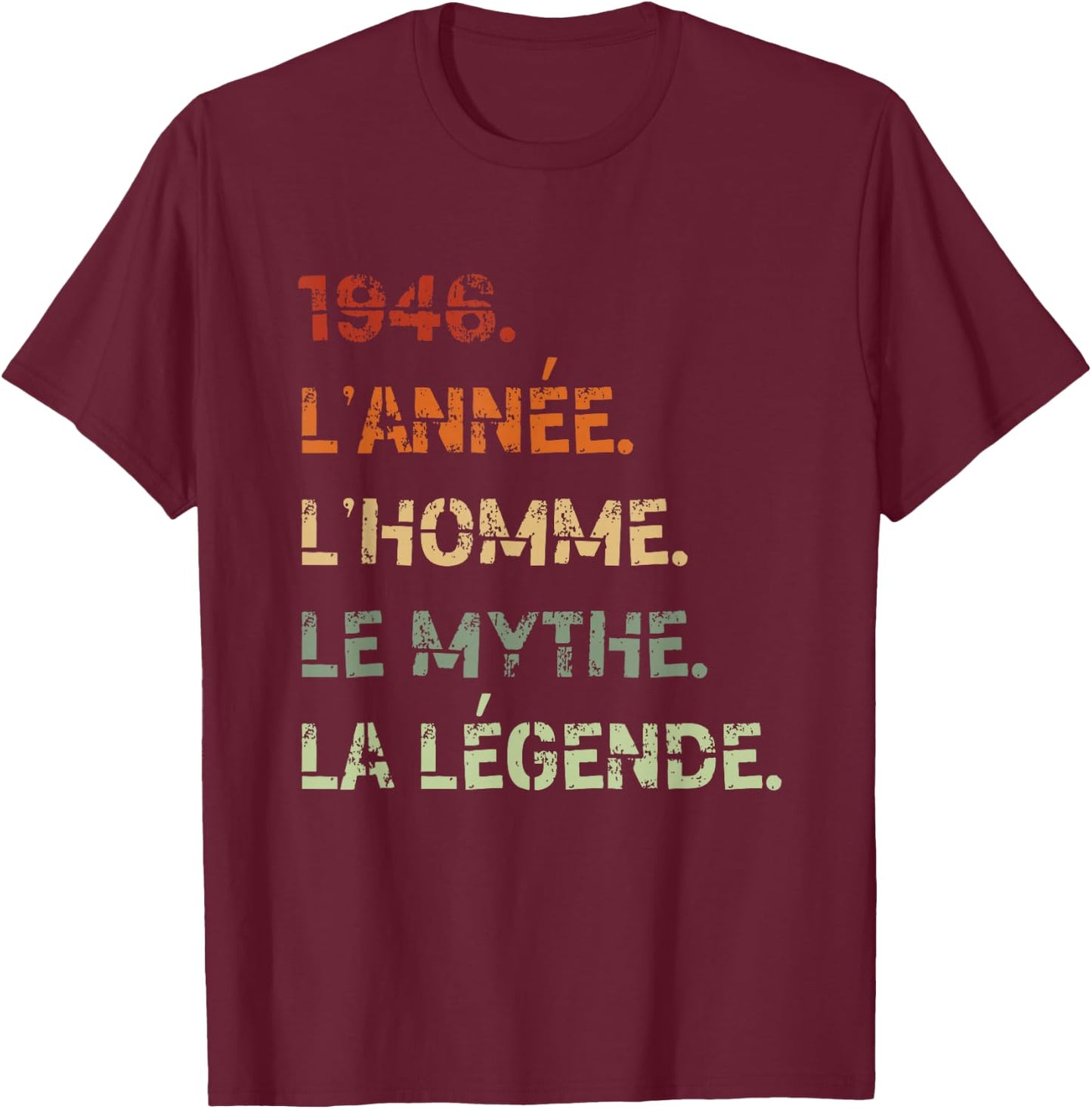 1946 Year Man Myth Legend Birthday Vintage 1946 T-Shirt - T-Shirt | Maroon